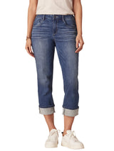 Democracy Womens Flex-Ellent Mid-Rise Cropped Girlfriend Jeans