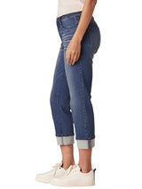 Democracy Womens Flex-Ellent Mid-Rise Cropped Girlfriend Jeans