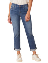 Democracy Womens "Ab"solution Mid-Rise Girlfriend Jeans with Side Entry Pockets