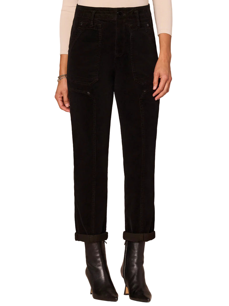 Democracy Womens "Ab"solution Skyrise Patched Utility Pants With Roll Cuffs