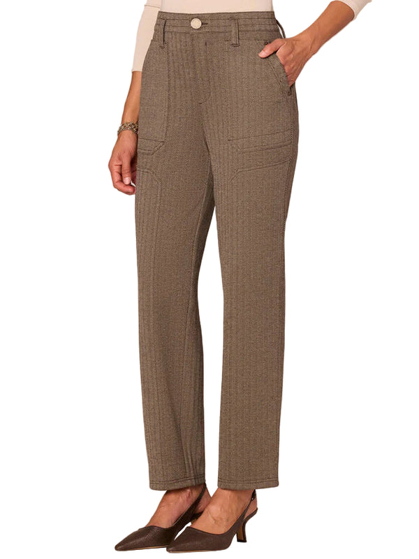 Democracy Womens "Ab"solution Skyrise Tapered Utility Knit Pants With Patch Panels