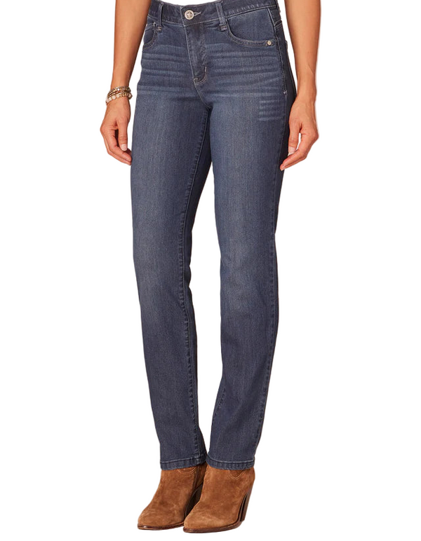 Democracy Womens "Ab"solution Indigo High Rise Straight Leg Jeans