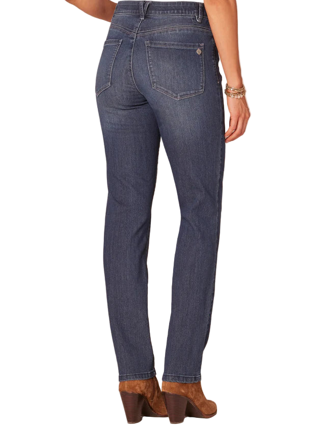Democracy Womens "Ab"solution Indigo High Rise Straight Leg Jeans