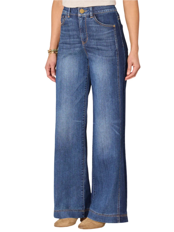 Democracy Womens "Ab"solution Skyrise Repreve Wide Leg Jeans with Double Side Seams