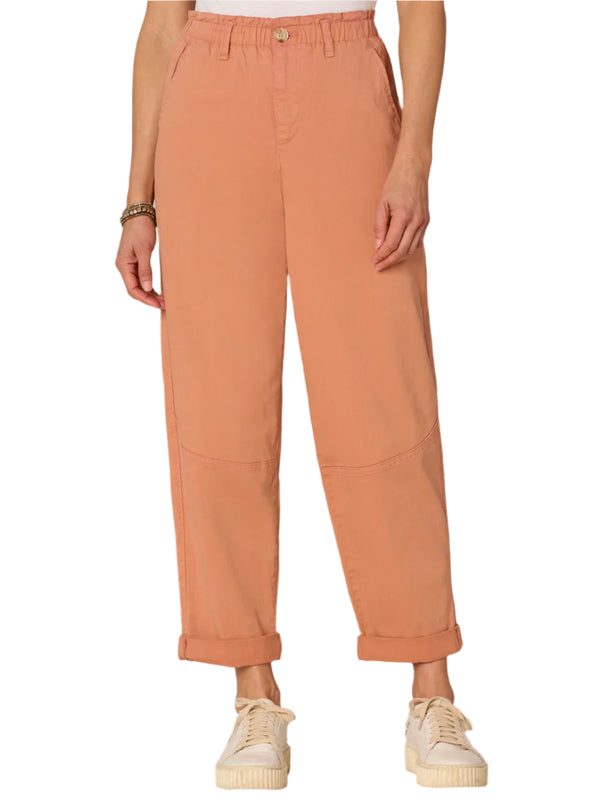 Democracy Womens Skyrise Paper Bag Waist Straight Leg Roll Cuff Pants