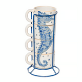 Beachcombers Beach Seahorse Coffee Mugs - Set of 4