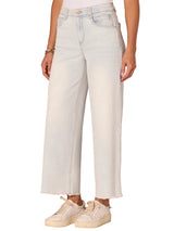 Democracy Womens "Ab"solution Skyrise Round Up Boyfriend Fray Hem Wide Leg Jeans