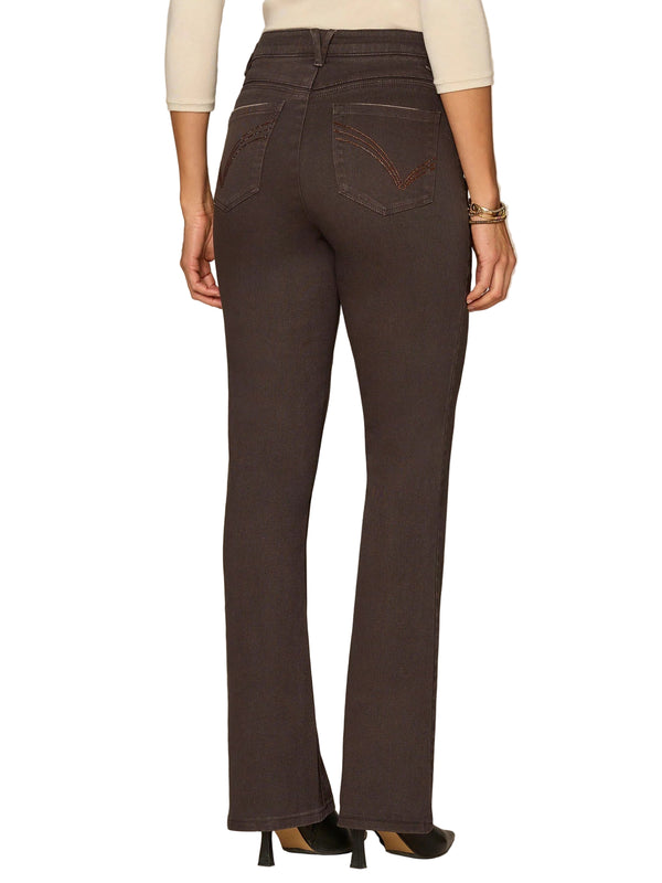 Democracy Womens "Ab"solution High Rise Rhinestones Itty Bitty Boot Pants