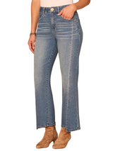 Democracy Womens "Ab"solution Skyrise Clean Finish Step Hem Barely Boot Jeans