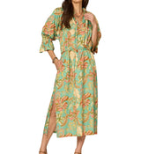 Democracy Womens 3/4 Sleeve Grosgrain Ruched Neck Printed Woven Dress