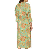 Democracy Womens 3/4 Sleeve Grosgrain Ruched Neck Printed Woven Dress