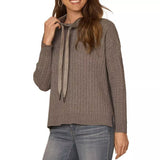 Democracy Womens Cowl Neck Mix Media Pullover Sweater