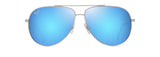 Maui Jim Hau'oli XL Shiny Silver with Blue & Green Frame - Blue Hawaii Lens - Polarized Sunglasses