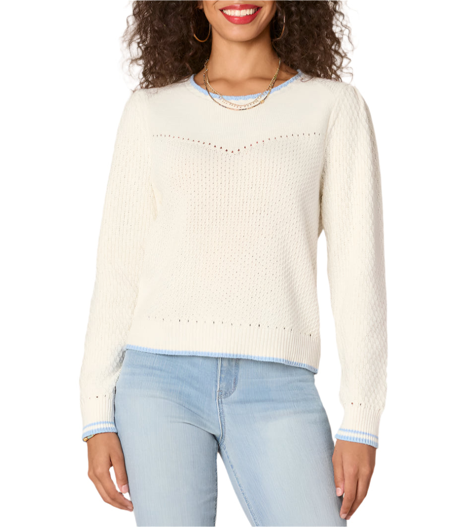 Democracy Womens Mixed Stitch Pullover Sweater