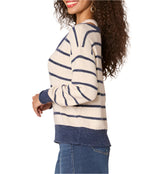 Democracy Womens Striped Twofer V-Neck Pullover Sweater