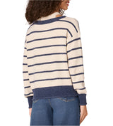 Democracy Womens Striped Twofer V-Neck Pullover Sweater