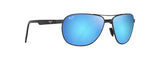 Maui Jim Castles Matte Dark Ruthenium with Black Frame - Blue Hawaii Lens - Polarized Sunglasses