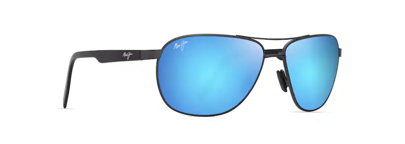 Maui Jim Castles Matte Dark Ruthenium with Black Frame - Blue Hawaii Lens - Polarized Sunglasses