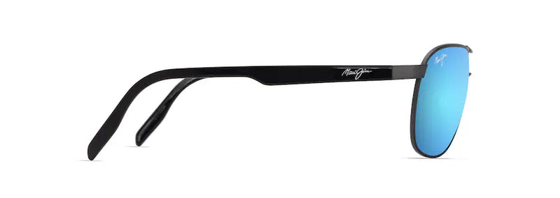 Maui Jim Castles Matte Dark Ruthenium with Black Frame - Blue Hawaii Lens - Polarized Sunglasses