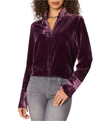 Democracy Womens Button Down Velvet Woven Shirt