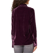 Democracy Womens Button Down Velvet Woven Shirt