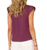 Democracy Womens Flutter Sleeve Embroidered Top