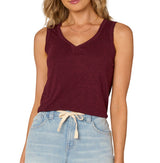 Democracy Womens Sweetheart Neck Embroidered Tank Top