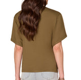 Democracy Womens Short Sleeve Scoop Neck Asymmetrical Twist Knit Top