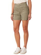 Democracy Womens "Ab"solution Skyrise Button Fly 4.5" Shorts with Fixed Fray Cuff