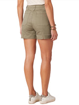 Democracy Womens "Ab"solution Skyrise Button Fly 4.5" Shorts with Fixed Fray Cuff