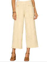 Democracy Womens "Ab"solution Skyrise Crop Clean Finish Fray Hem Glider Wide Leg Jeans