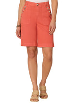 Democracy Womens "AB" Solution Skyrise Button Pockets Bermuda Shorts