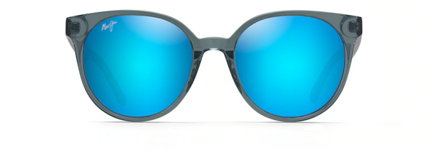 Maui Jim Mehana Steel Blue With Crystal Frame - Blue Hawaii Lens - Polarized Sunglasses