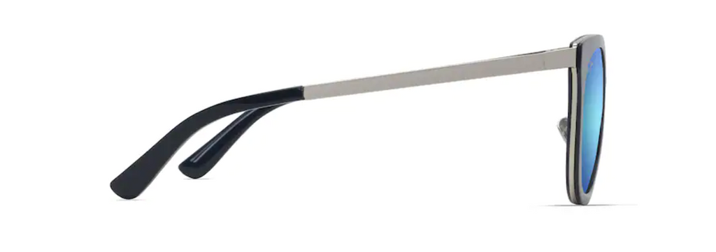 Maui Jim Wood Rose Navy with Silver Frame - Blue Hawaii Lens Maui Jim Wood Rose Navy with Silver Frame - Blue Hawaii Lens