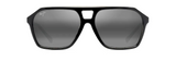 Maui Jim Wedges Black Gloss With Crystal Interior Frame - Neutral Gray Lens - Polarized Sunglasses