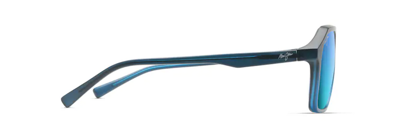 Maui Jim Wedges Matte Black Fade To Blue Frame - Blue Hawaii Lens - Polarized Sunglasses