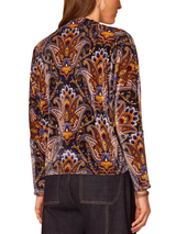 Democracy Womens Batwing Mock Neck Abstract Placement Print Knit Long Sleeve Top
