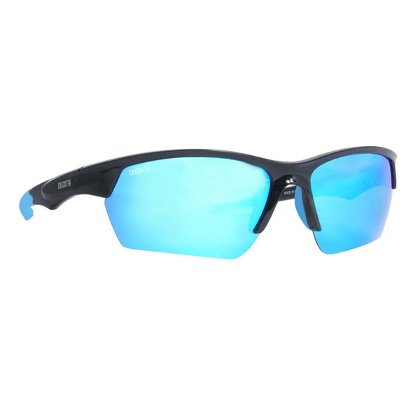 Calcutta Balos Shiny Black Frames - Blue Mirror Lens - Polarized Sunglasses