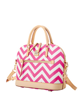 Dooney & Bourke Chevron Domed Zip Satchel Handbag