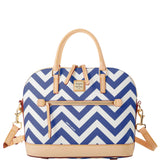 Dooney & Bourke Chevron Domed Zip Satchel Handbag