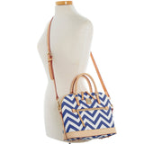 Dooney & Bourke Chevron Domed Zip Satchel Handbag