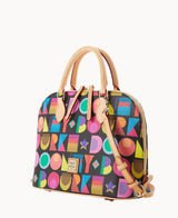 Dooney & Bourke Art Deco Zip Zip Satchel Handbag