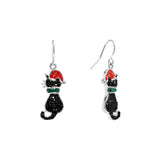 Athra Christmas Cat Drop Earrings