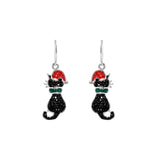 Athra Christmas Cat Drop Earrings