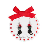 Athra Christmas Cat Drop Earrings