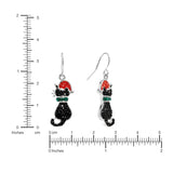 Athra Christmas Cat Drop Earrings