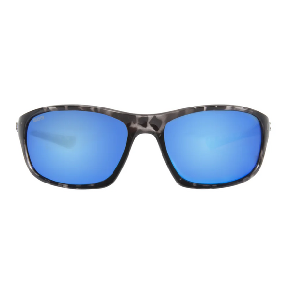 Calcutta Bouge Shiny Tortoise Frames - Blue Mirror Lens - Polarized Sunglasses