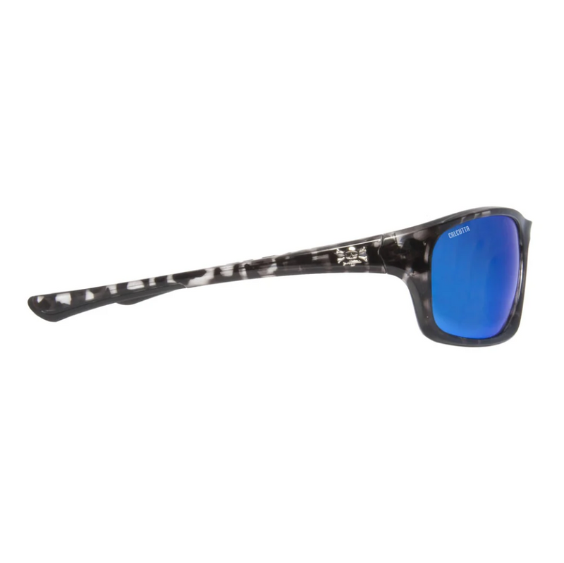 Calcutta Bouge Shiny Tortoise Frames - Blue Mirror Lens - Polarized Sunglasses