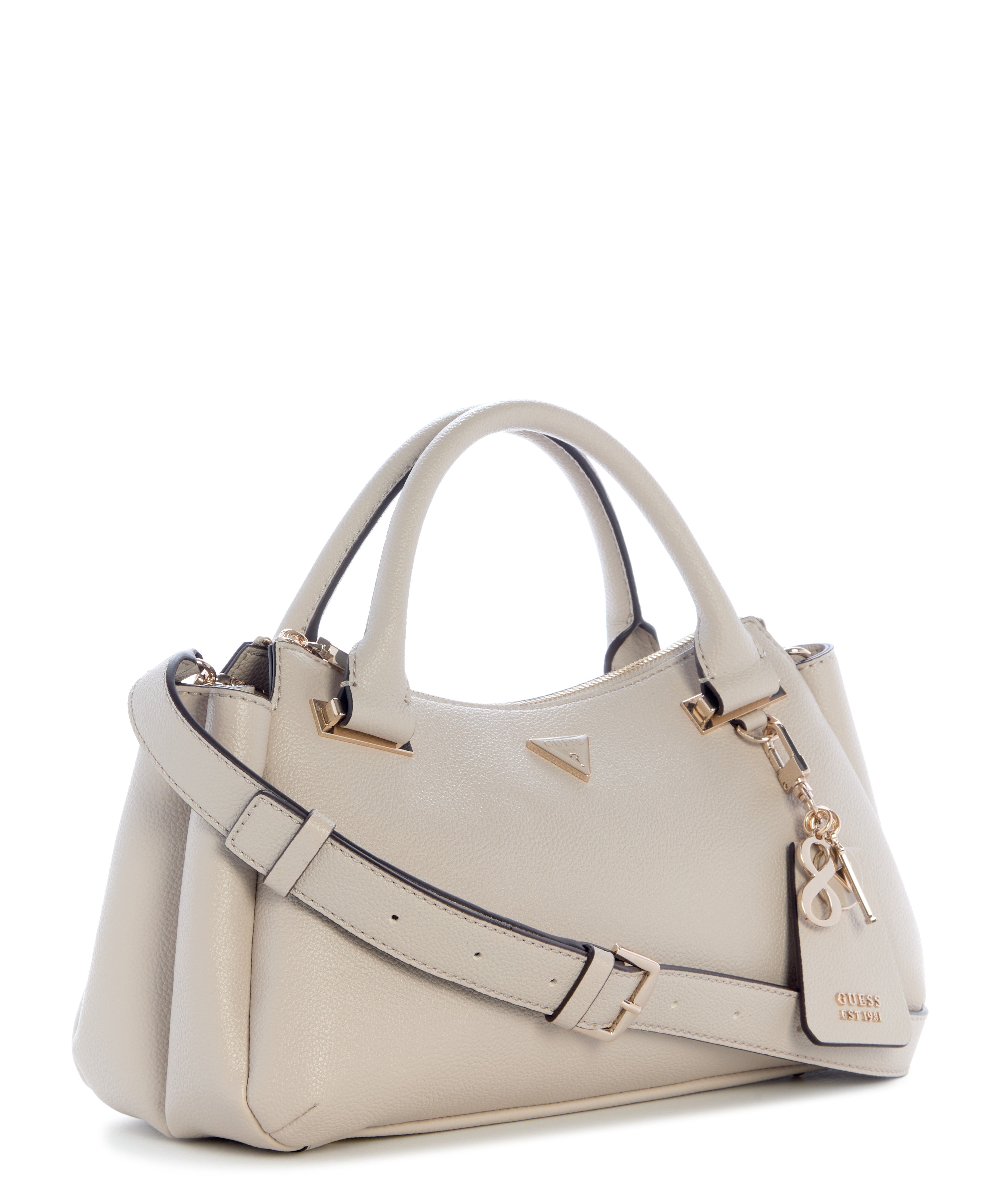 【ベージュ(LTA)】GUESS ハンドバッグ (W)EVIE Satchel GUESS Evie Triple Compartment Satchel Handbag – ShopCGX