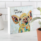 P. Graham Dunn "Stay Positive" Wood Block Decor
